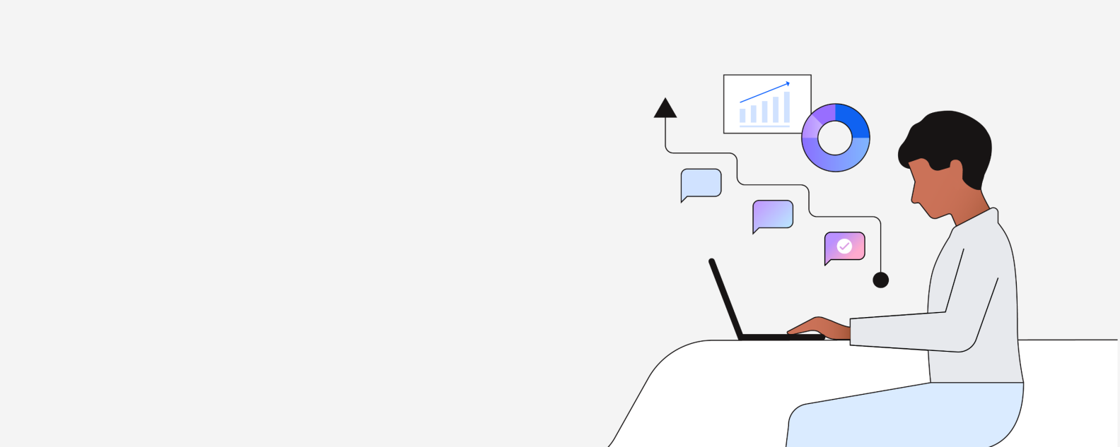 Multiple charts that can be generated by AI Assistant analytics